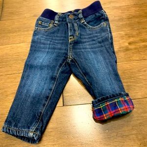 Gap size 6-12 month jeans with flannel inside